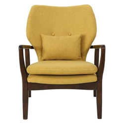 Eldra Accent Chair - Mustard Fabric - Mid-Century Modern 