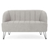 Nordvik Loveseat - Light Grey Fabric - Black Finish Legs