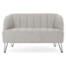 Nordvik Loveseat - Light Grey Fabric - Black Finish Legs - CAB4546