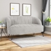 Nordvik Loveseat - Light Grey Fabric - Black Finish Legs - CAB4546