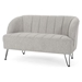 Nordvik Loveseat - Light Grey Fabric - Black Finish Legs - CAB4546