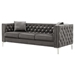 Mystic 82" Modern Velvet Sofa - Grey - 2 Pillows Included - CAB4548