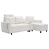 Ridgewick 88" Sectional Sofa with Reversible Chaise Lounge - White Polyester Fabric - Plywood Frame