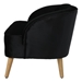 Saskatoon Loveseat - Black Polyester Velvet Upholstery - Angled Birch Wood Legs - CAB4556