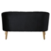 Saskatoon Loveseat - Black Polyester Velvet Upholstery - Angled Birch Wood Legs - CAB4556