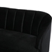 Saskatoon Loveseat - Black Polyester Velvet Upholstery - Angled Birch Wood Legs - CAB4556