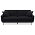 Rivier 74" Sofa Bed with Storage - Teddy Velvet - Black - Separate Adjustment Backrest