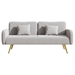 Floriel 70" Loveseat with Split Backrest and Two Throw Pillows - Gray Fabric - Metal Legs - CAB4568