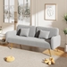 Floriel 70" Loveseat with Split Backrest and Two Throw Pillows - Gray Fabric - Metal Legs - CAB4568