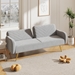 Floriel 70" Loveseat with Split Backrest and Two Throw Pillows - Gray Fabric - Metal Legs - CAB4568