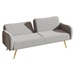 Floriel 70" Loveseat with Split Backrest and Two Throw Pillows - Gray Fabric - Metal Legs - CAB4568