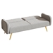 Floriel 70" Loveseat with Split Backrest and Two Throw Pillows - Gray Fabric - Metal Legs - CAB4568