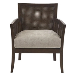 Alpine View Accent Chair - Tan Fabric - Espresso Wood Finish 