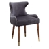 Vallorca Accent Chair - Gray Velvet Upholstery - Nailhead Trim - Black Finish Legs