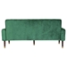 Zora 70" Square Arms Velvet Straight Loveseat - Emerald - Birch Wood Legs with Gold Accents - CAB4587