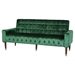 Zora 70" Square Arms Velvet Straight Loveseat - Emerald - Birch Wood Legs with Gold Accents - CAB4587