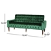 Zora 70" Square Arms Velvet Straight Loveseat - Emerald - Birch Wood Legs with Gold Accents - CAB4587