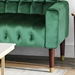 Zora 70" Square Arms Velvet Straight Loveseat - Emerald - Birch Wood Legs with Gold Accents - CAB4587