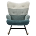 Kettering Accent Chair with Solid Wood Armrest and Feet - Green and Dark Green Teddy Fabric - CAB4589