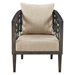 Terrabella Accent Chair - Tan Upholstery - Burnt Walnut Finish - CAB4591