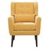 Tallulah Accent Chair - Yellow Chenille - Light Brown Wood Legs