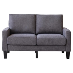 Navigator 53" Loveseat - Dark Grey Fabric - Solid Wood Frame and Legs 