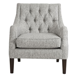 Palm Springs Accent Chair - Button Tufted - Grey - Morocco Finish Legs 