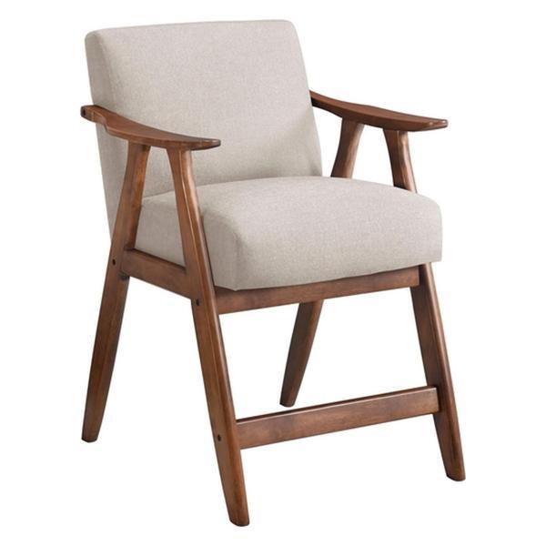 Brixham 26" Counter Height Chair - Brown Fabric Upholstery - Wooden Frame 