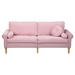 Valtor 77" Sofa with Copper Nail Accents - Pink Velvet - Rubber Wood Legs - CAB4622