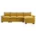 Covington 118" L-Shaped Chenille Sectional Sofa - Double Seat Cushions - 5 Seater - Ginger - CAB4636