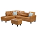 Ullman 71" Irine Faux Leather Sectional Sofa with Ottoman - Ginger - CAB4637