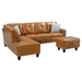 Ullman 71" Irine Faux Leather Sectional Sofa with Ottoman - Ginger - CAB4637