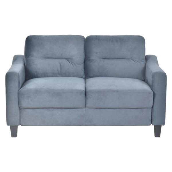 Ipswich 54" Loveseat Sectional - Gray Velvet Fabric 