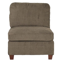 Lullaby Contemporary 1-Piece Armless Chair - Tan Color Chenille Fabric 