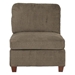 Lullaby Contemporary 1-Piece Armless Chair - Tan Color Chenille Fabric - CAB4640