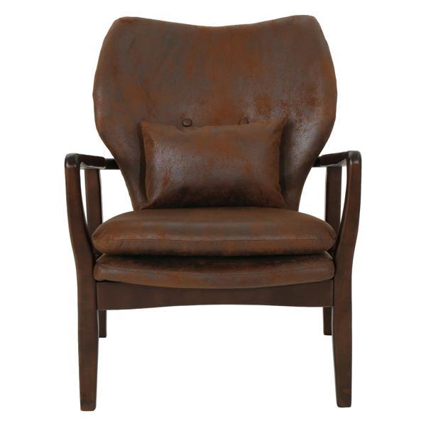 Eldra Accent Chair - Brown Microfiber 