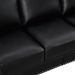 Morton Classic Living Room Nails Sofa Black Faux Leather - Brown Finish Legs - CAB4650