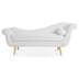 Larkston Chaise Lounge with Scroll Arms - White - Birch Legs