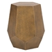 Solezza Metal Hammered End Table - Brushed Antique Gold - CAB4654