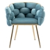 Briarlane Accent Chair - Blue Velvet - Gold-Plated Metal Legs