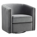 Dovercourt Accent Chair with Solid Wood Frame - Gray Velvet Upholstery - Pleated Detail - CAB4663