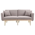 Casa Vita Loveseat Sofa - Grey Teddy Velvet - Metal Feet