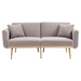 Casa Vita Loveseat Sofa - Grey Teddy Velvet - Metal Feet - CAB4664