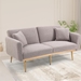 Casa Vita Loveseat Sofa - Grey Teddy Velvet - Metal Feet - CAB4664