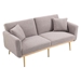 Casa Vita Loveseat Sofa - Grey Teddy Velvet - Metal Feet - CAB4664