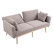 Casa Vita Loveseat Sofa - Grey Teddy Velvet - Metal Feet - CAB4664