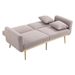 Casa Vita Loveseat Sofa - Grey Teddy Velvet - Metal Feet - CAB4664