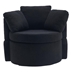 Eccleston Swivel Accent Chair with Storage and Back Cushion - Black