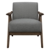 Brixham Accent Chair with Solid Rubber Wood Frame - Gray Textured Fabric - Walnut Finish Frame