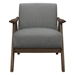 Brixham Accent Chair with Solid Rubber Wood Frame - Gray Textured Fabric - Walnut Finish Frame - CAB4675